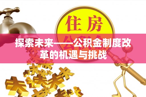 西昌探索未来——公积金制度改革的机遇与挑战